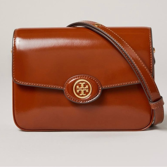 Tory Burch Robinson purse handbag in dark sienna excellent condition - Picture 1 of 2